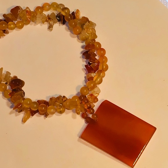 ❤ Multi strand Agate necklace with beautiful Brazilian Agate Pendant ❤ - Picture 4 of 12